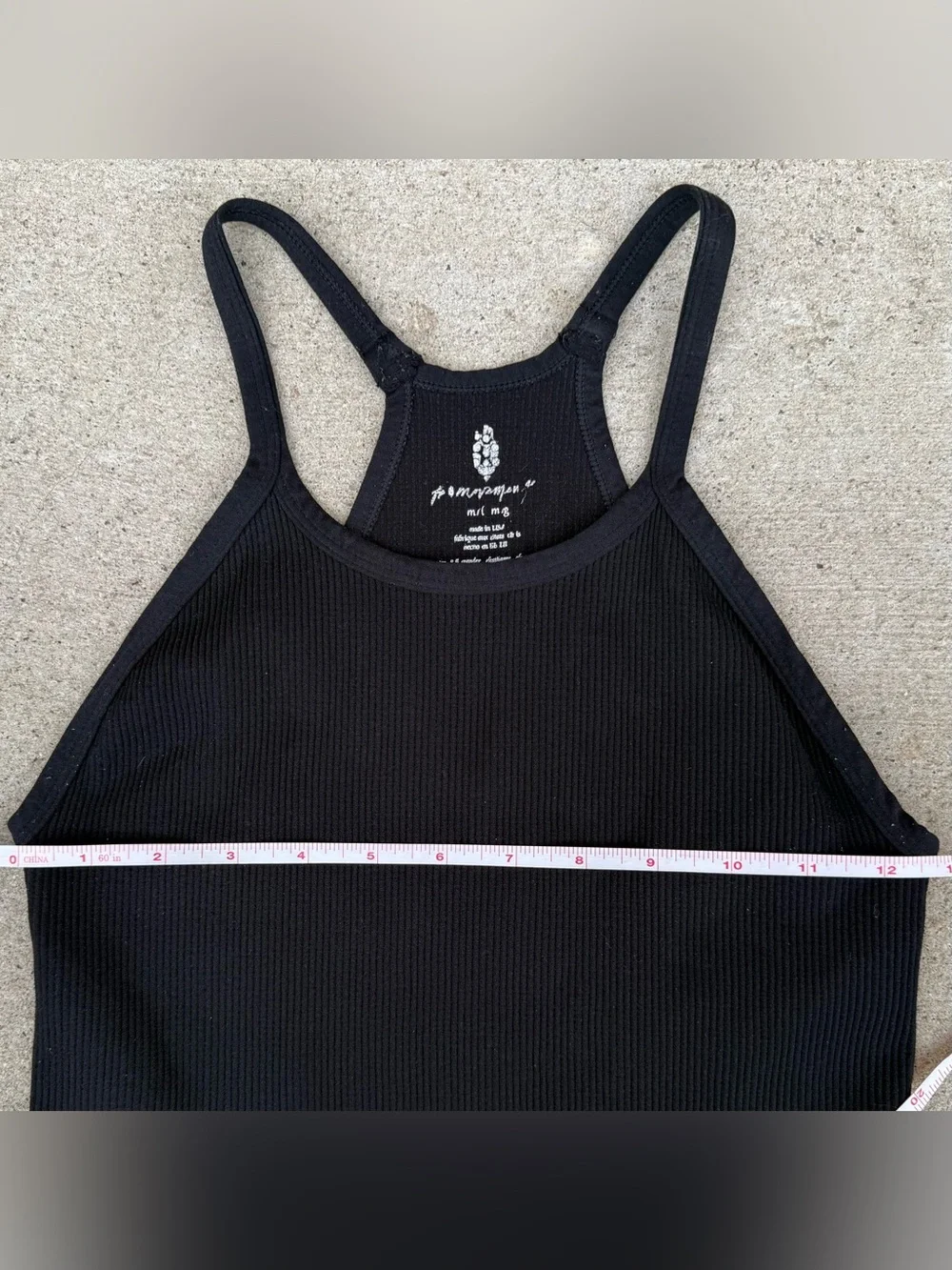 FP Movement Free People Happiness Runs Ribbed Crop Tank Top Black M/L